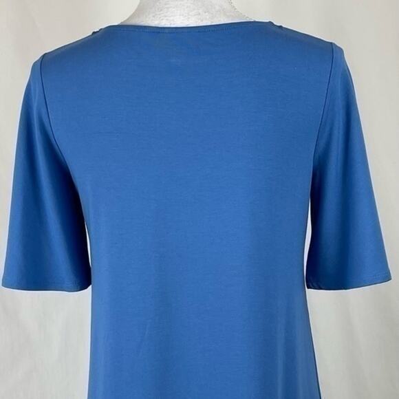 J Jill‎ Cobalt Blue With Floral Print Hem Shift Casual Dress NWOT Size XS - Picture 6 of 11